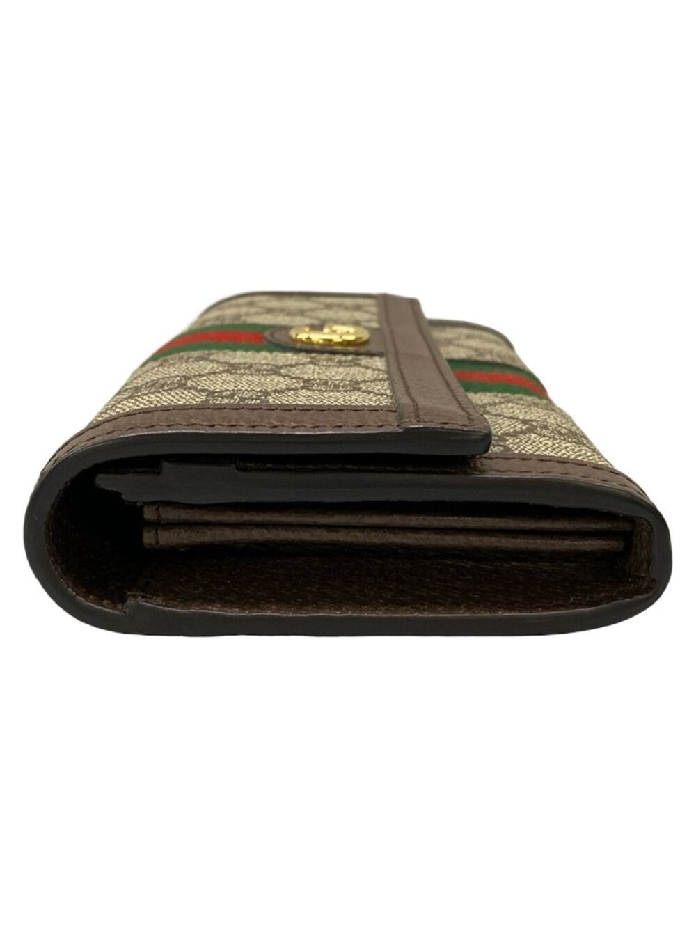Gucci Wallet Ophidia Continental Dark Brown Red Green Sherry Line - Picture 9 of 11